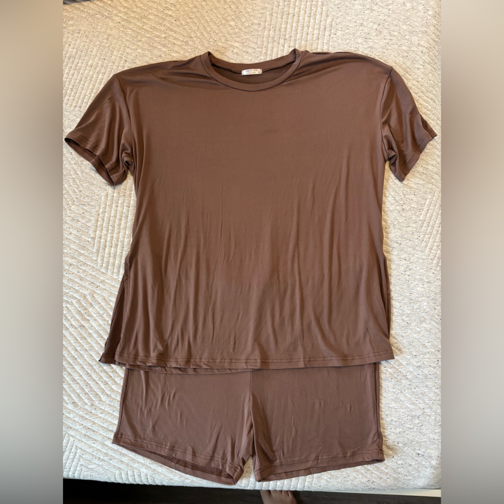 Brown Biker Short Set XXL NWOT